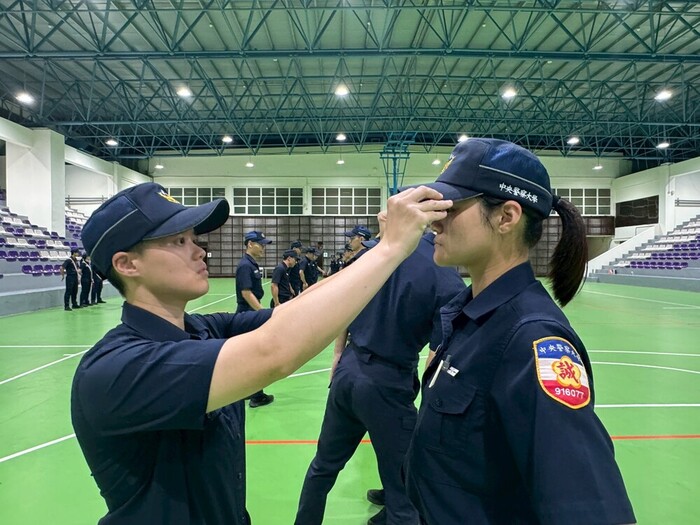 The education squad leaders instructed each other on the basic drill movements